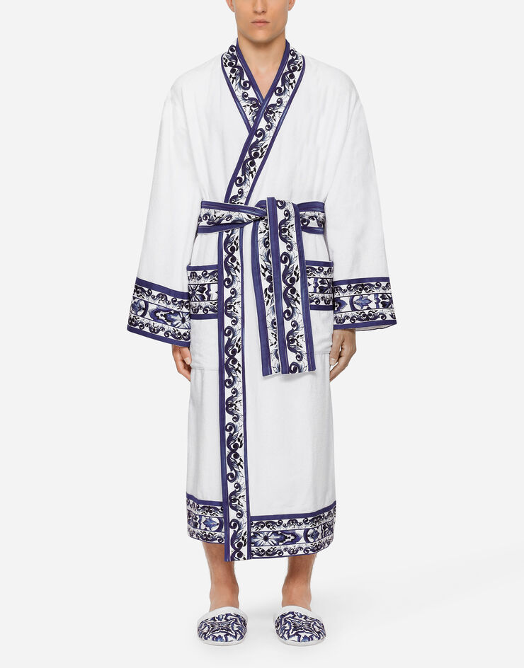 Dolce & Gabbana Cotton Terry Bathrobe Multicolor TCF010TCAGN