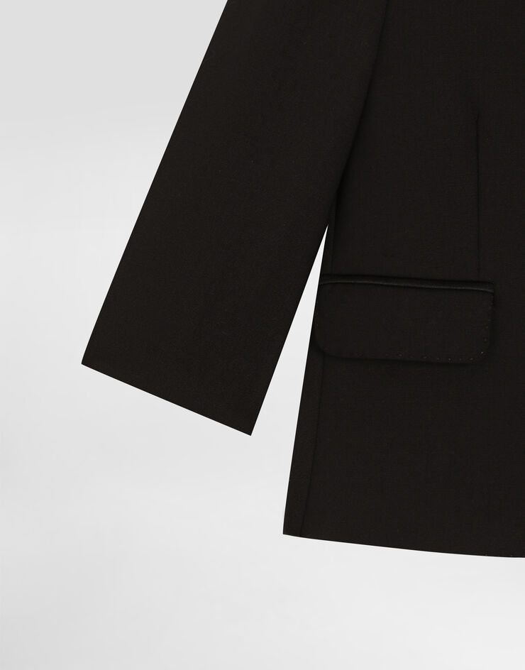 Dolce & Gabbana Single-breasted tuxedo suit in stretch wool Black L11U49FUBBG