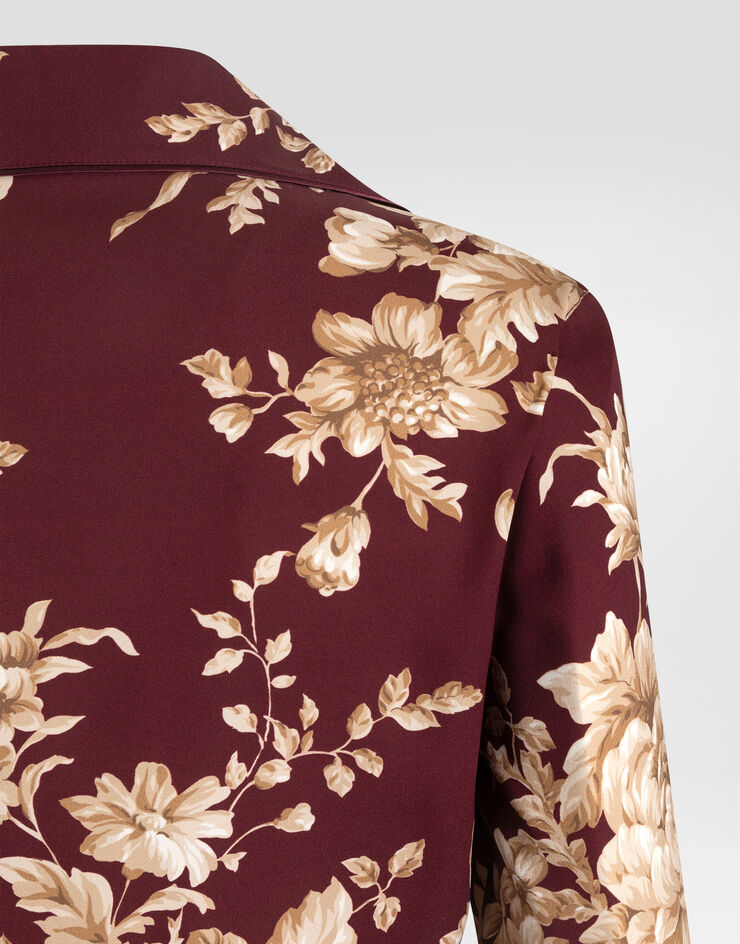 Dolce & Gabbana Рубашка Vanity из шармеза с принтом в виде роз Отпечатки F5Q03TFSA7Y