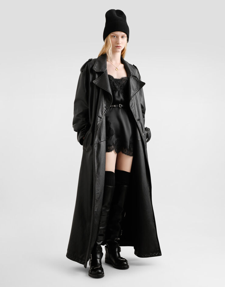Dolce & Gabbana Soft satin dress Black F60E7TFU1NU