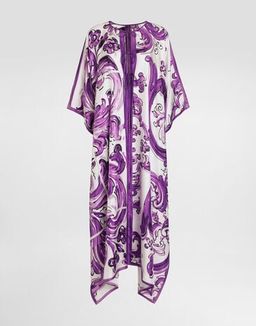 Dolce & Gabbana Majolica-print twill caftan dress Multicolor F6TTFTHI1S5