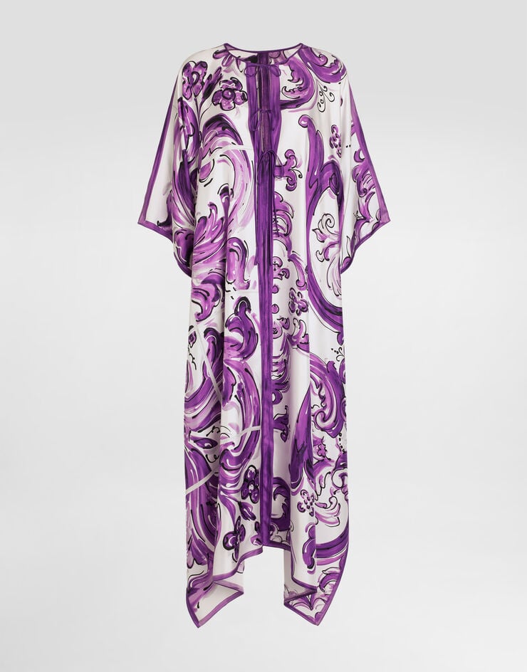 Dolce & Gabbana Majolica-print twill caftan dress Multicolor F6TTFTHI1S5