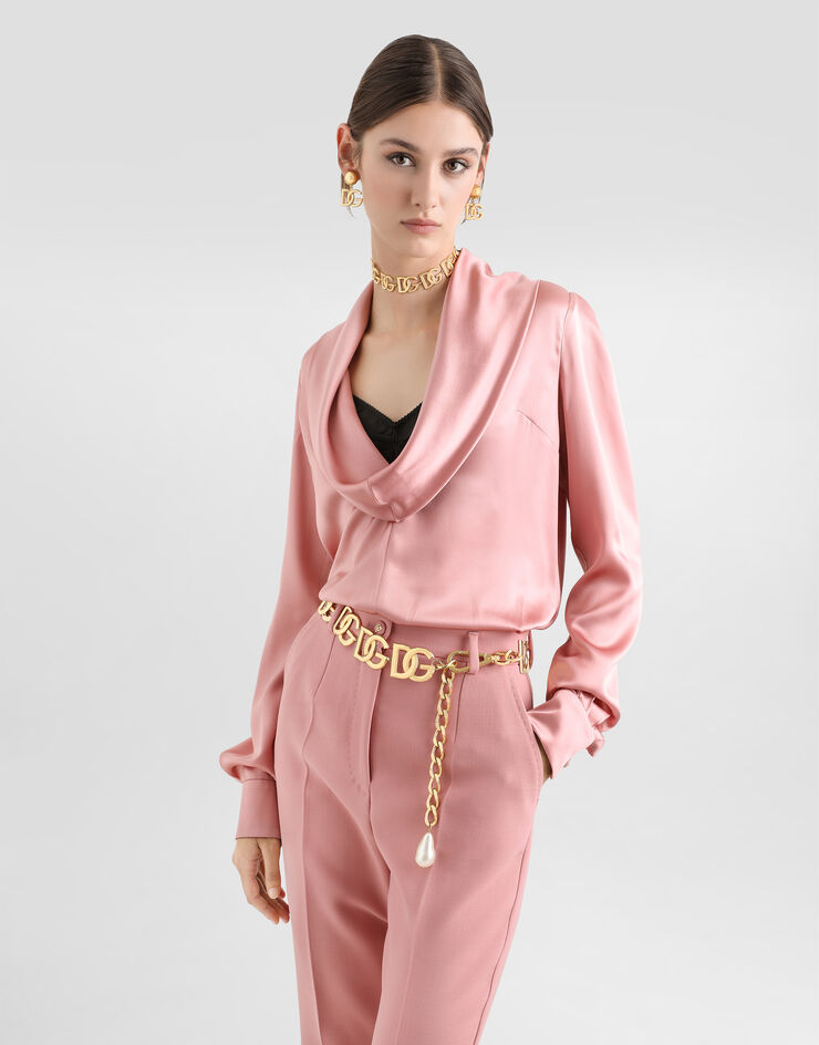 Dolce & Gabbana 丝缎青果领罩衫 粉红 F7AM0TFU1AU