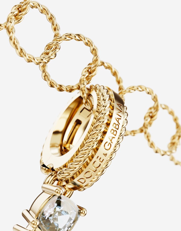 Dolce & Gabbana حِلية حرف L بألوان الطيف من ذهب أصفر عيار 18 قيراط مع أحجار كريمة متعددة الألوان ذهبي WANR2GWMIXL