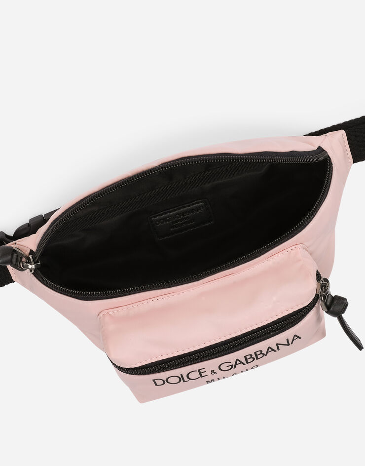 Dolce & Gabbana Gürteltasche aus Nylon Logoprint Rosa EM0103AK441