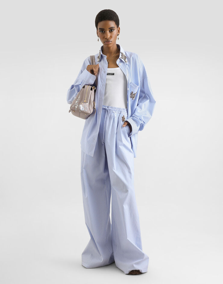 Dolce & Gabbana Striped poplin shirt Multicolor F5U57ZFR536