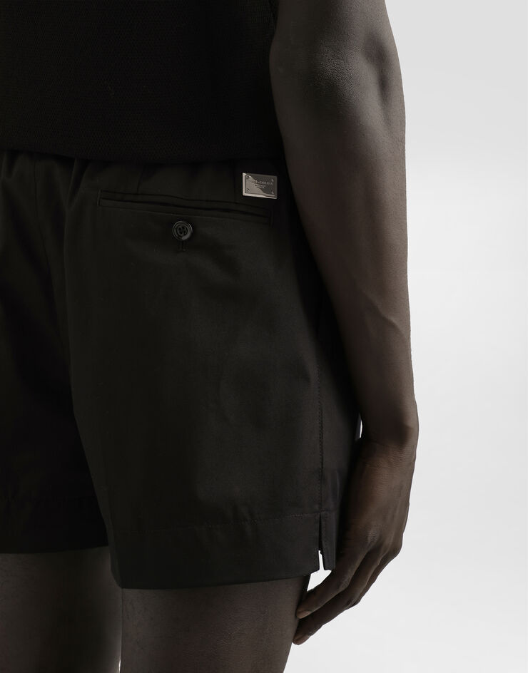 Dolce & Gabbana Bermudas cortas de gabardina de algodón Black GP0X9TFUFNV