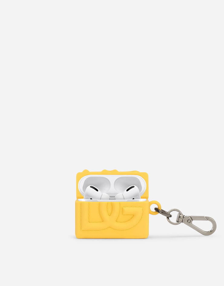 Dolce&Gabbana Футляр для наушников AirPods из резины с логотипом DG желтый BP3263AG816