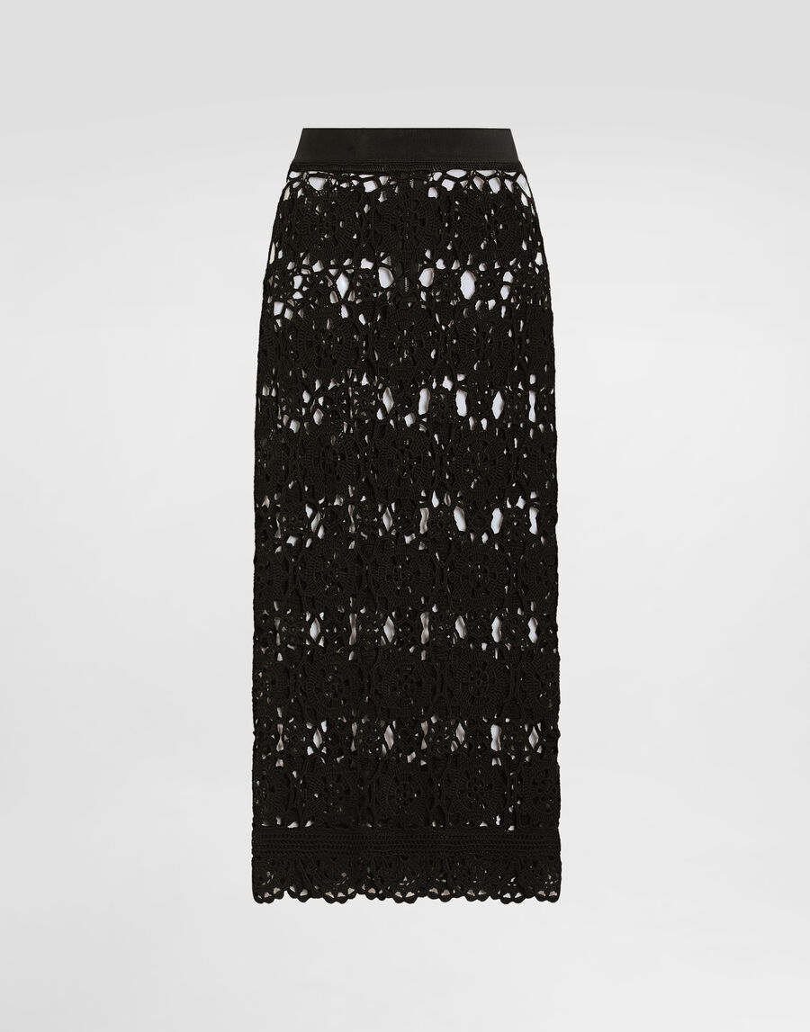 Crochet-knit skirt