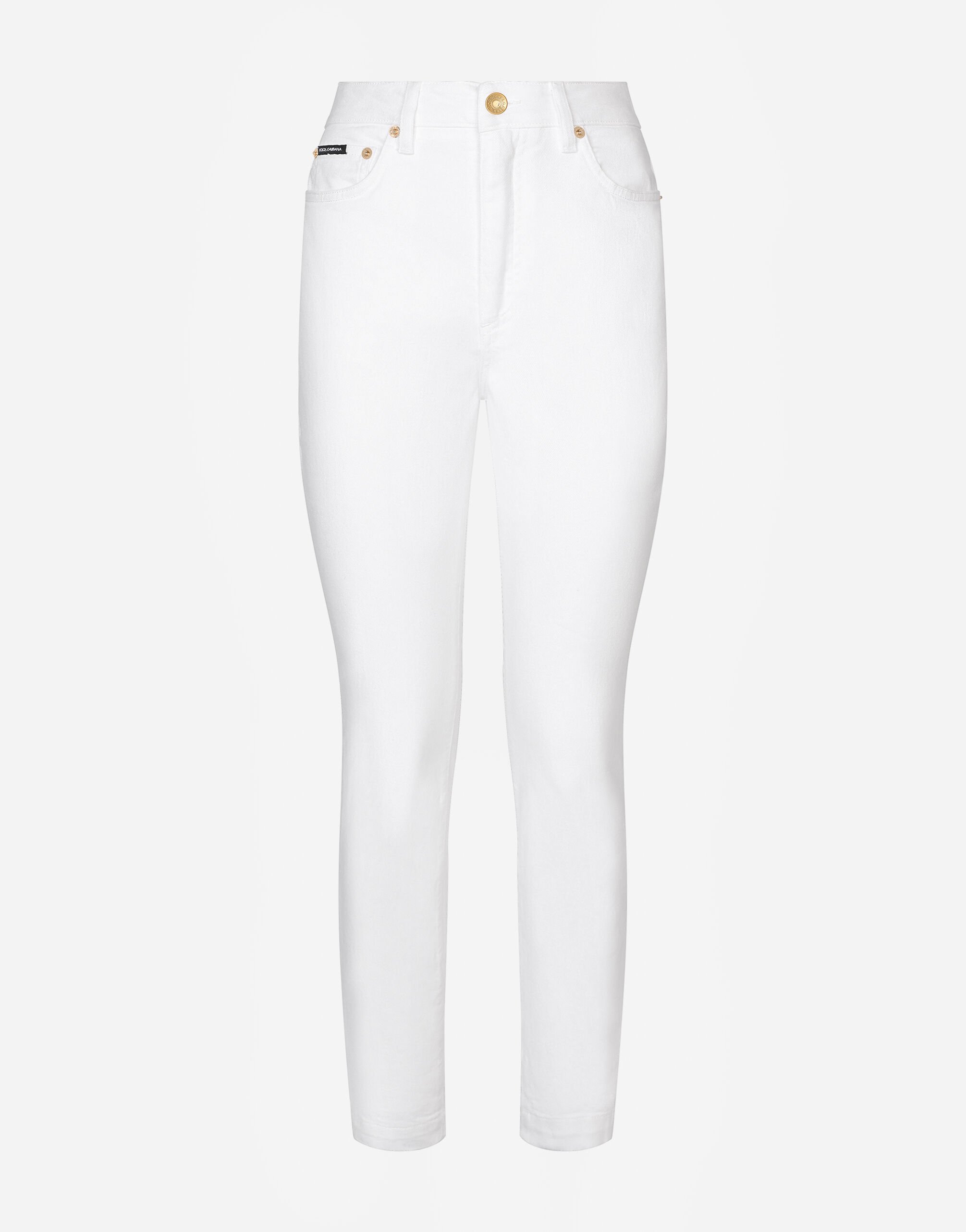 Dolce & Gabbana White denim Audrey jeans Red F4CBFTFURAD