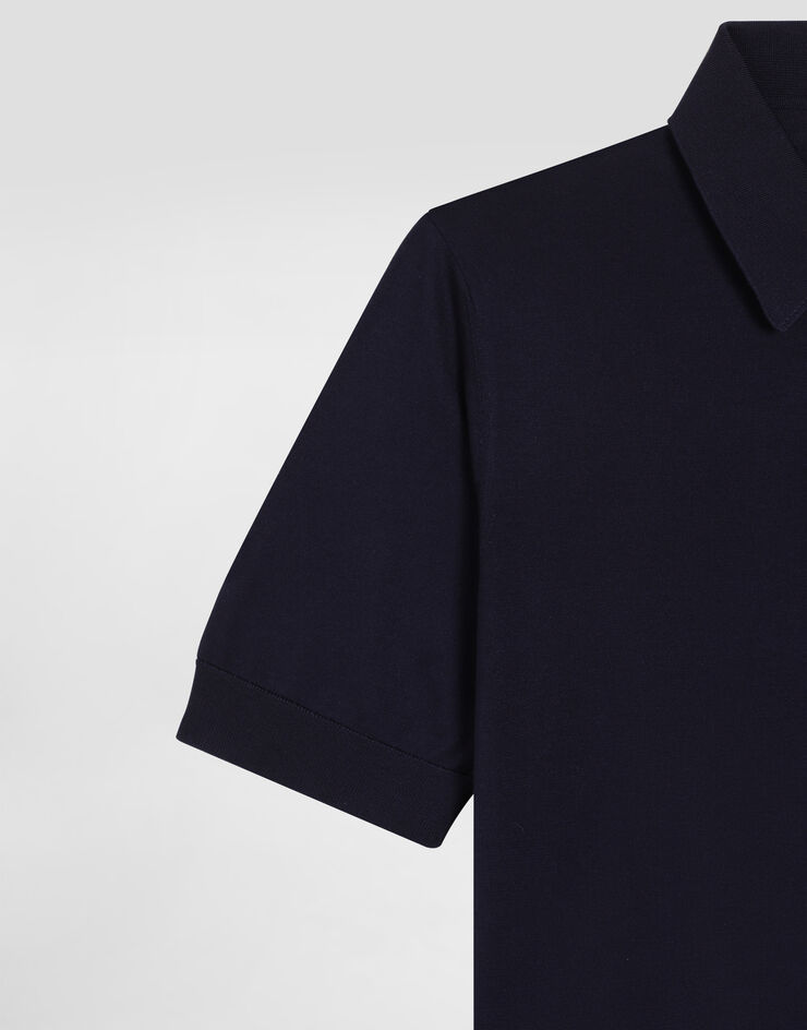 Dolce & Gabbana Maglia polo in seta Blu GXZ02ZJBSO5