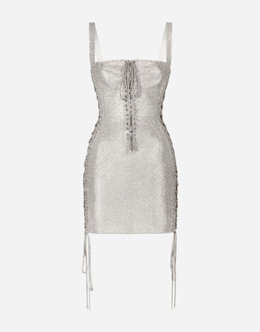 Dolce & Gabbana KIM DOLCE&GABBANA Crystal mesh minidress with laces and eyelets Multicolor F6CNMZGDBQZ