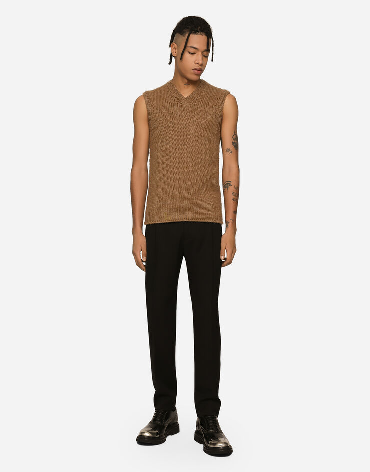 Dolce&Gabbana Wool and alpaca knit vest Multicolor GXR35TJFMO8
