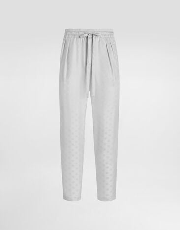 Dolce & Gabbana Pantalon de jogging en jacquard à logo DG Gris GP12QTFJ1JY