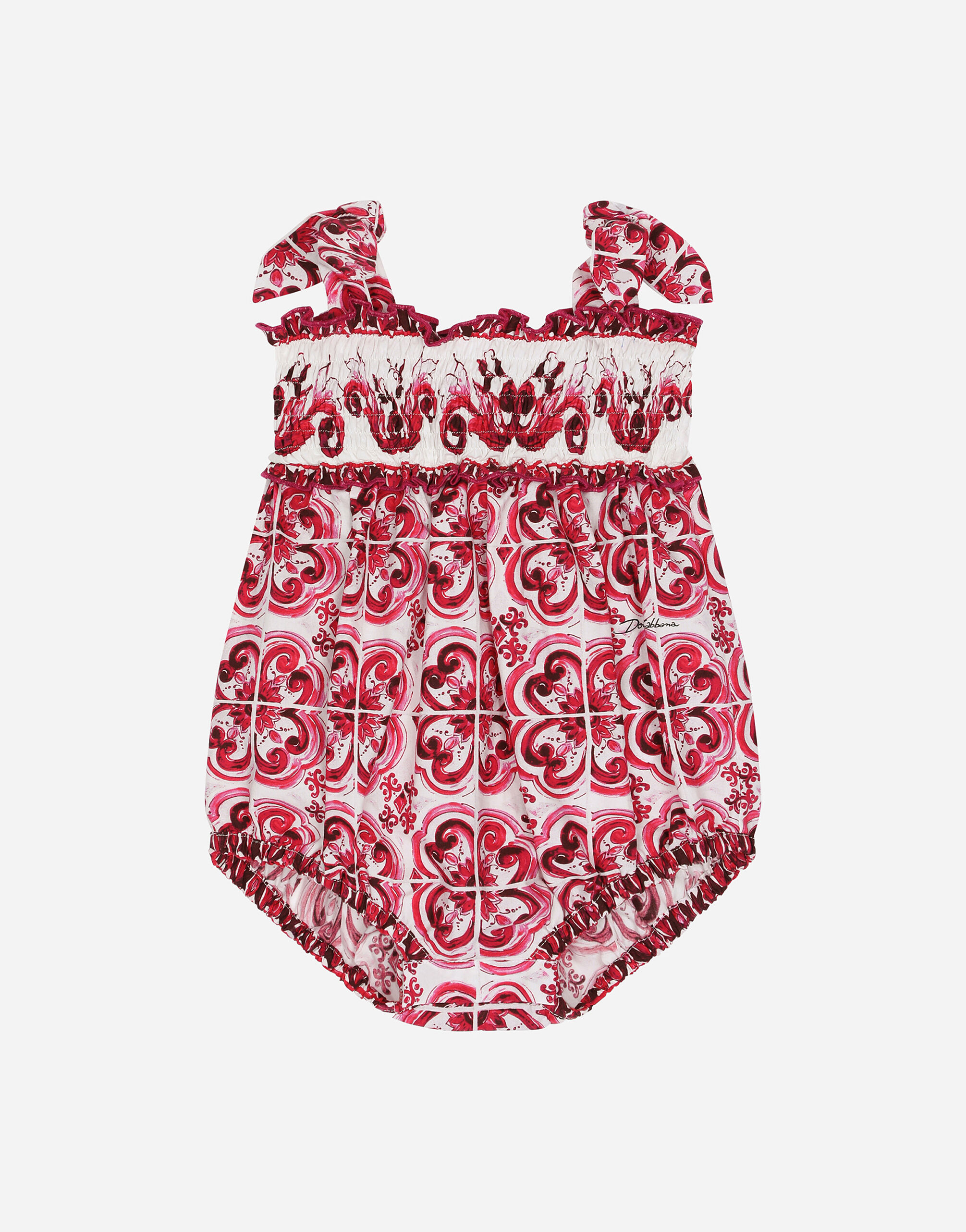 Dolce & Gabbana Majolica-print poplin romper suit Print DK0065AD471