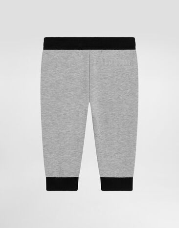 Dolce & Gabbana Fleece trousers with Dolce&Gabbana print Grey L1JPKZG7PCC