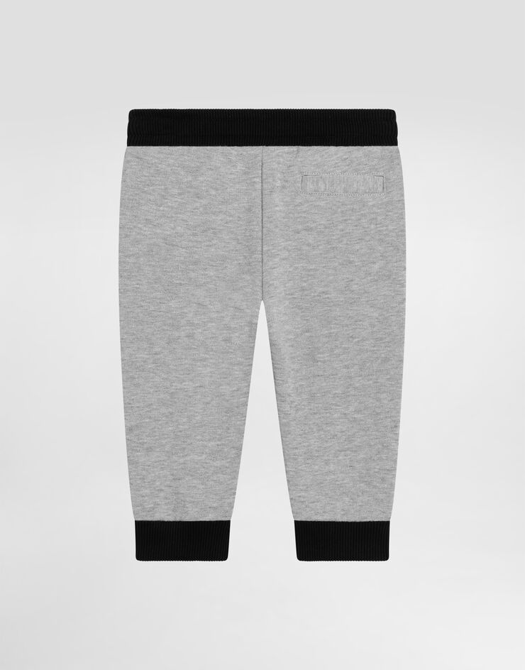 Dolce & Gabbana Fleece trousers with Dolce&Gabbana print Grey L1JPKZG7PCC