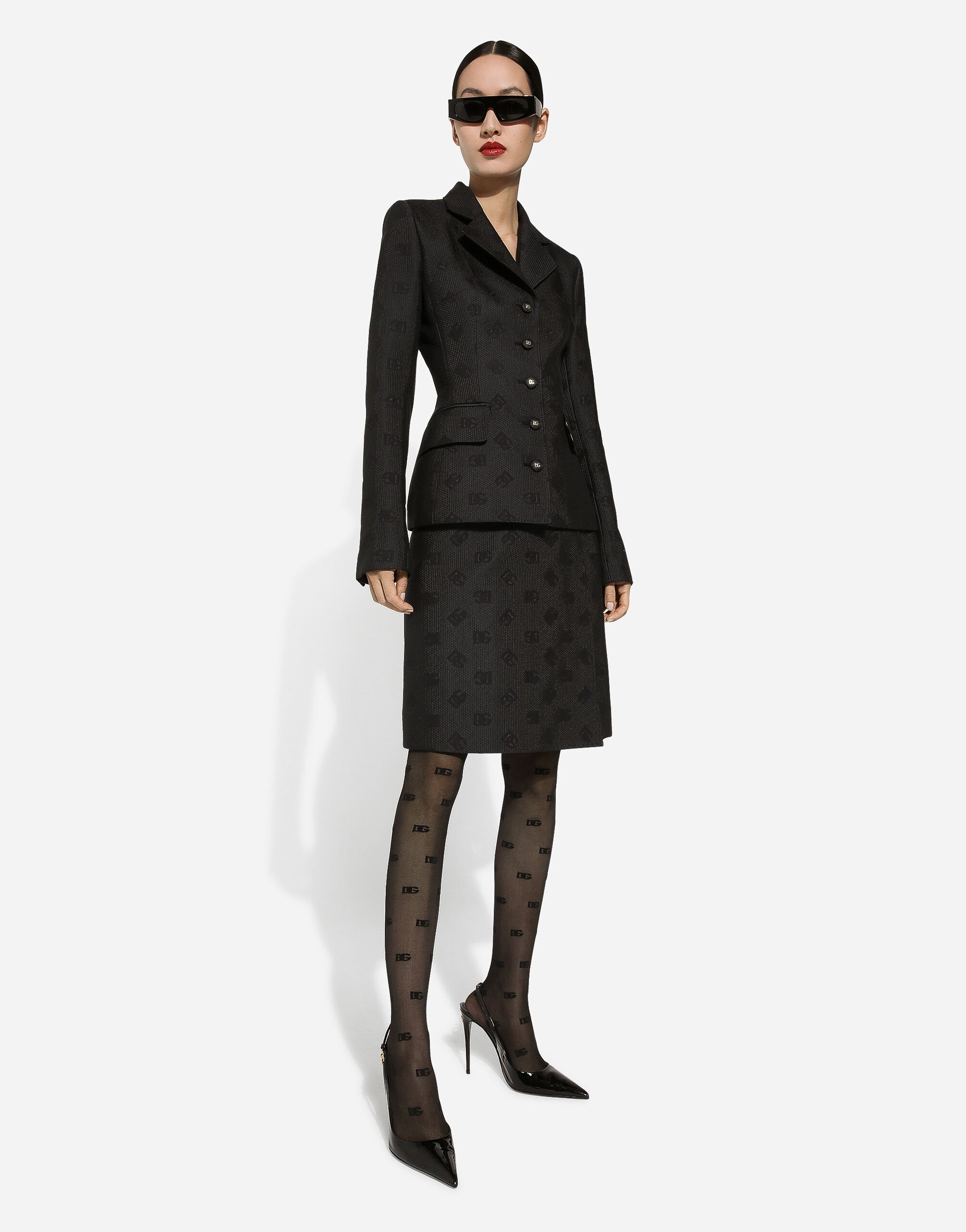 スカート DOLCE&GABBANA DG LOGO JACQUARD MIDI SKIRT Quilted jacquard midi skirt with DG logo in Black for Women
