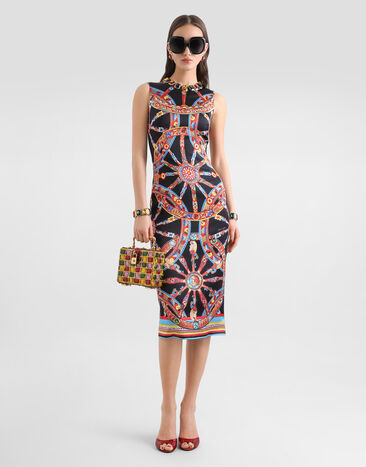 Dolce & Gabbana Carretto-print satin dress Multicolor F6GASTGDDT8