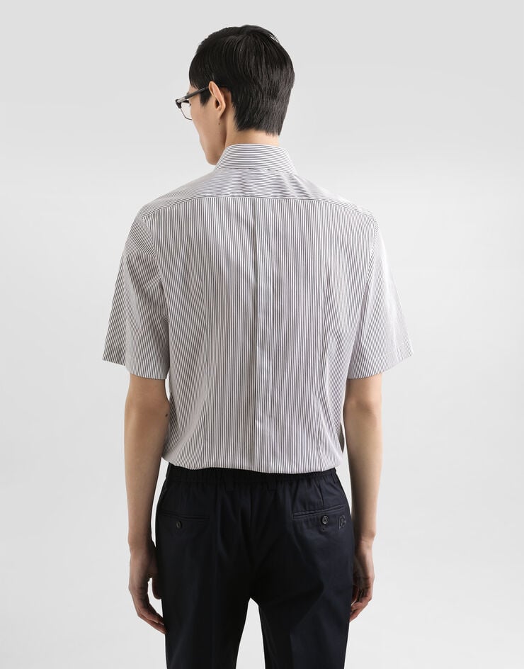 Dolce & Gabbana Camisa de popelina elástica a rayas Multicolor G5NN5TFRREC