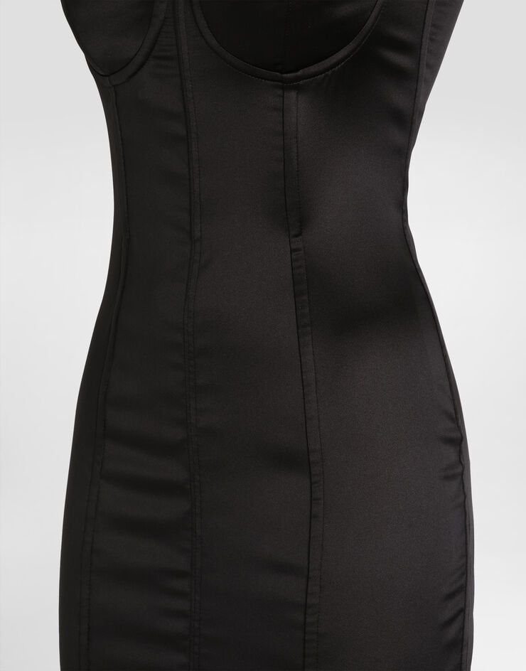 Dolce & Gabbana Stretch satin dress Black F6DIHTFURAG