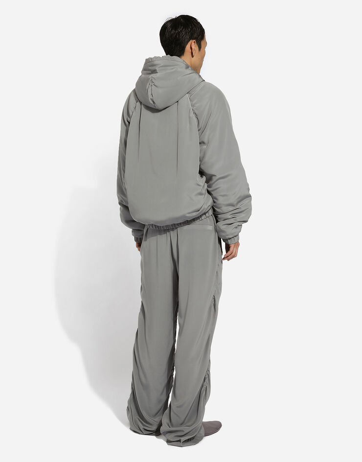 Dolce & Gabbana Silk jogging pants with gathered detailing Grey GP06PTFU1UQ