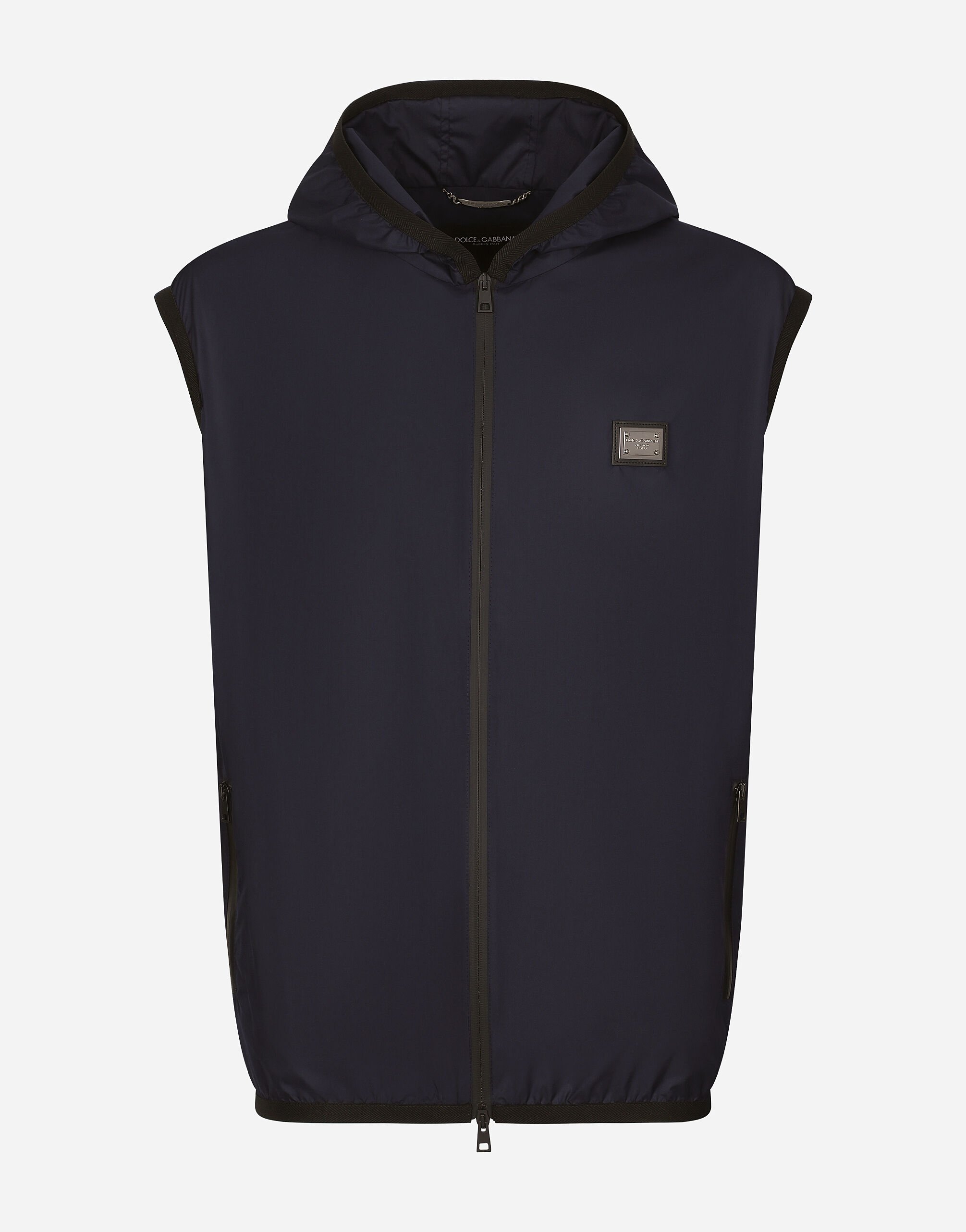 Dolce & Gabbana Hooded sports vest Blue G9AXYTGH666