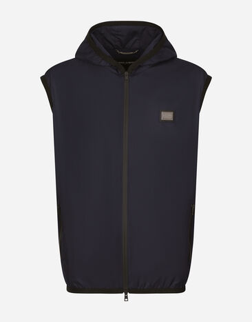 Dolce & Gabbana Hooded sports vest Blue G9AXYTGH666