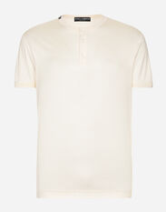 Dolce & Gabbana Short-sleeved silk T-shirt Beige GY6GMTGH145