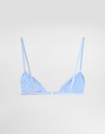 Dolce & Gabbana Striped poplin bra with embroidery Multicolor O1E67TON0HA