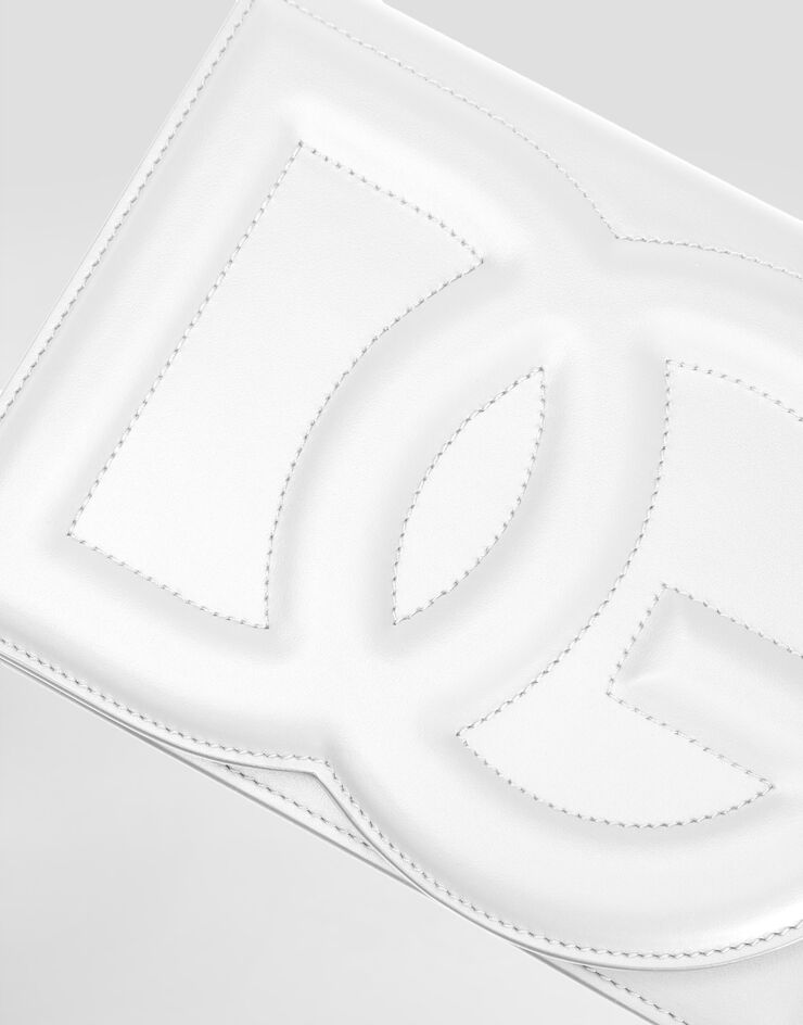 Dolce & Gabbana Borsa DG Logo Bag a tracolla in pelle di vitello Bianco BB7287AW576