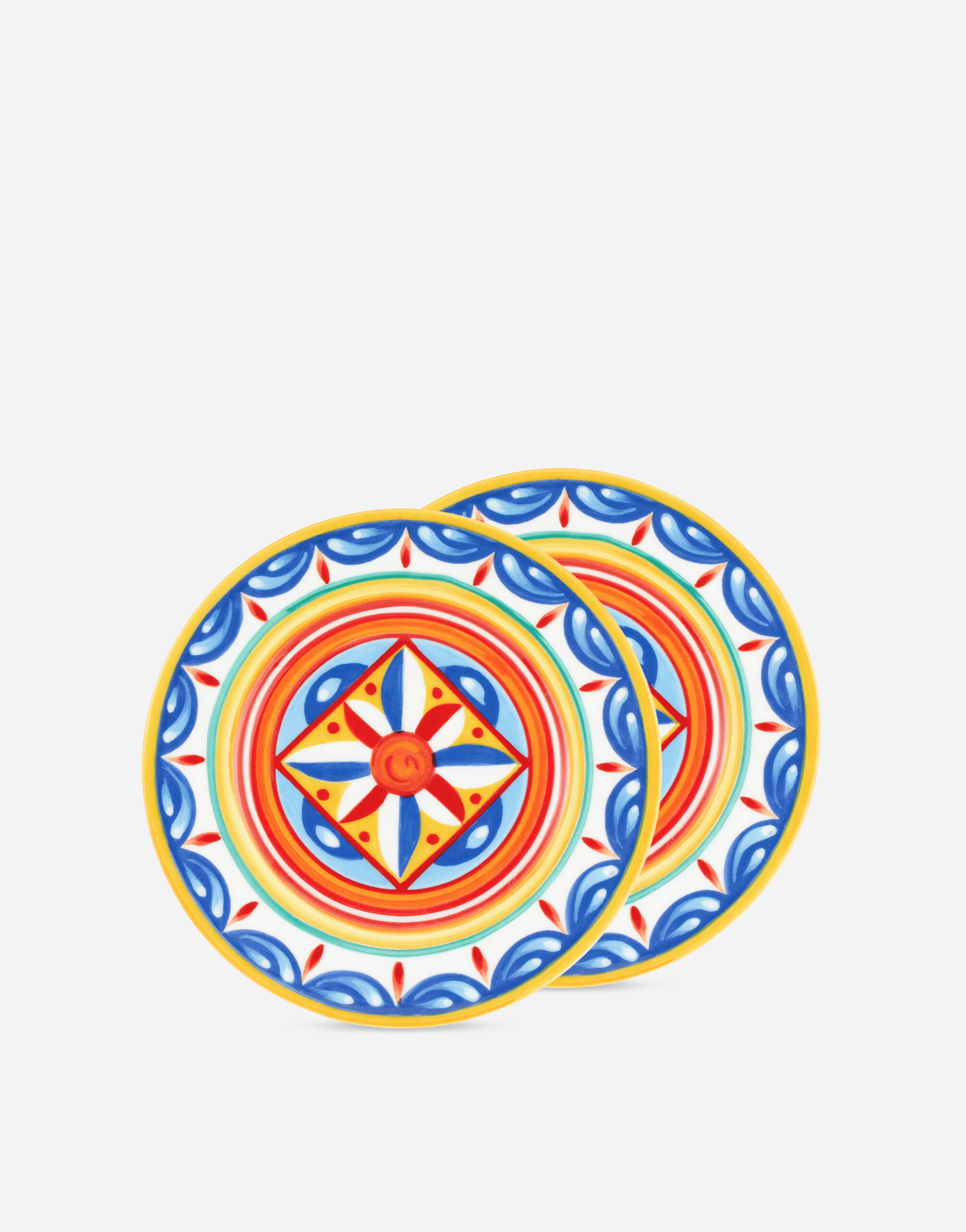 Dolce & Gabbana Conjunto de 2 platos de pan de porcelana fina Multicolore TC0S02TCA48