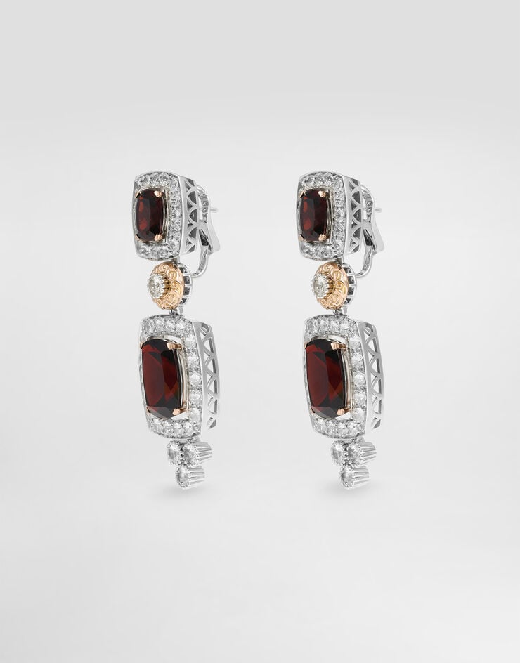 Dolce & Gabbana Eleganza Earrings 18-carat white and rose gold, garnets, and sapphires Dolce & Gabbana Eleganza Earrings 18-carat white and rose gold, garnets, and sapphires White WESA5GWGAR1