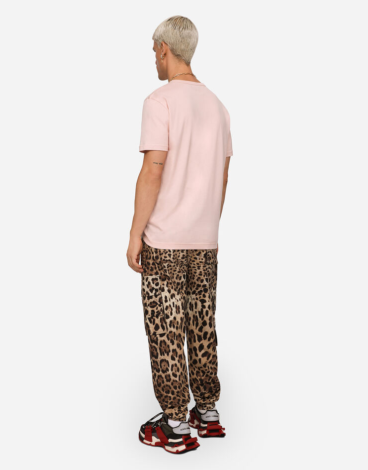 Dolce & Gabbana Cargo-style jogging pants with leopard print Multicolor GWBZHTHS5E3