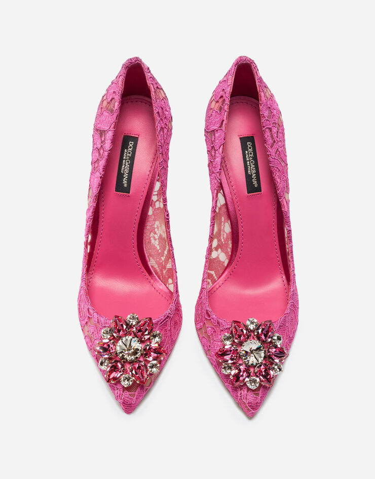 Dolce & Gabbana Pump in Taormina lace with crystals Fuchsia CD0101AL198