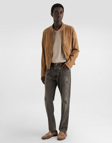Dolce & Gabbana Lambskin leather jacket Beige G9BWILHULUU