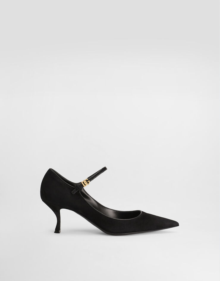 Dolce & Gabbana Pumps aus Velours- und Nappaleder Schwarz CD1964AQ134