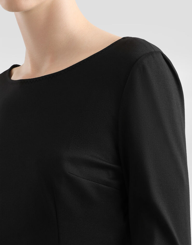 Dolce & Gabbana Short full Milano dress with cut-out detail Nero F6R2ATFU78Y