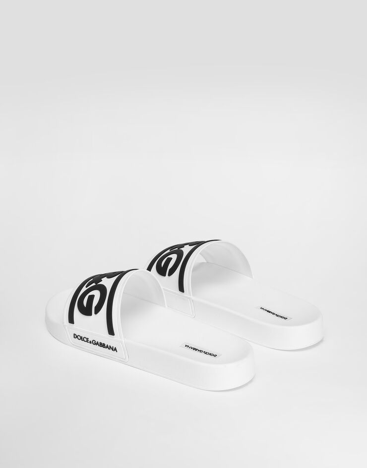 Dolce & Gabbana Rubber beachwear sliders with DG logo Multicolor CS2072AQ858