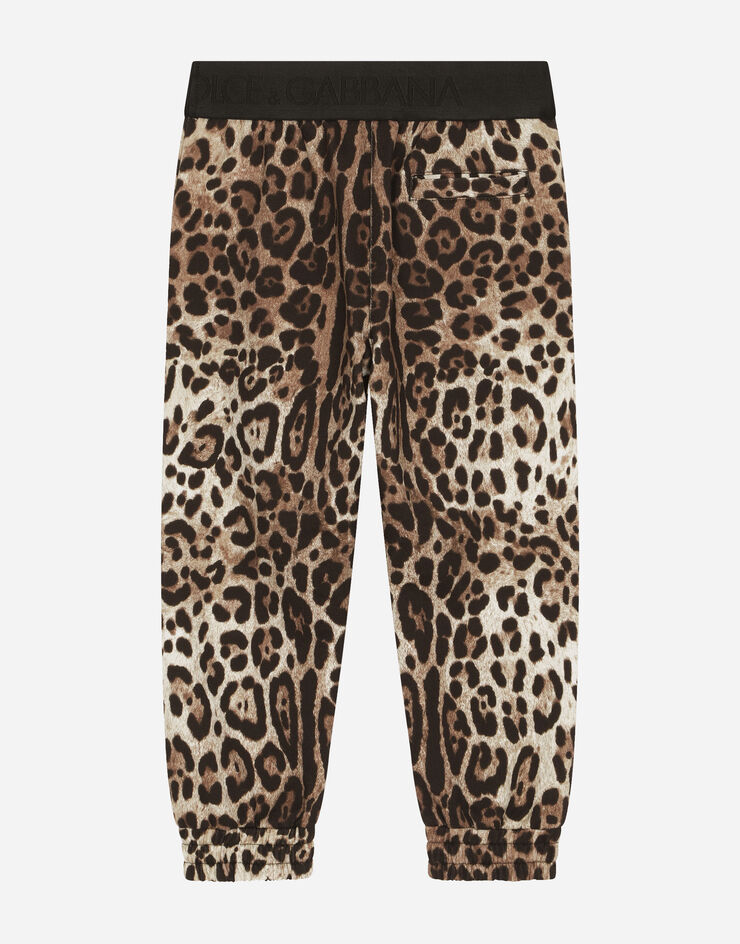Dolce & Gabbana Jersey jogging pants with leopard print Animal Print L5JP9ZG7H7X