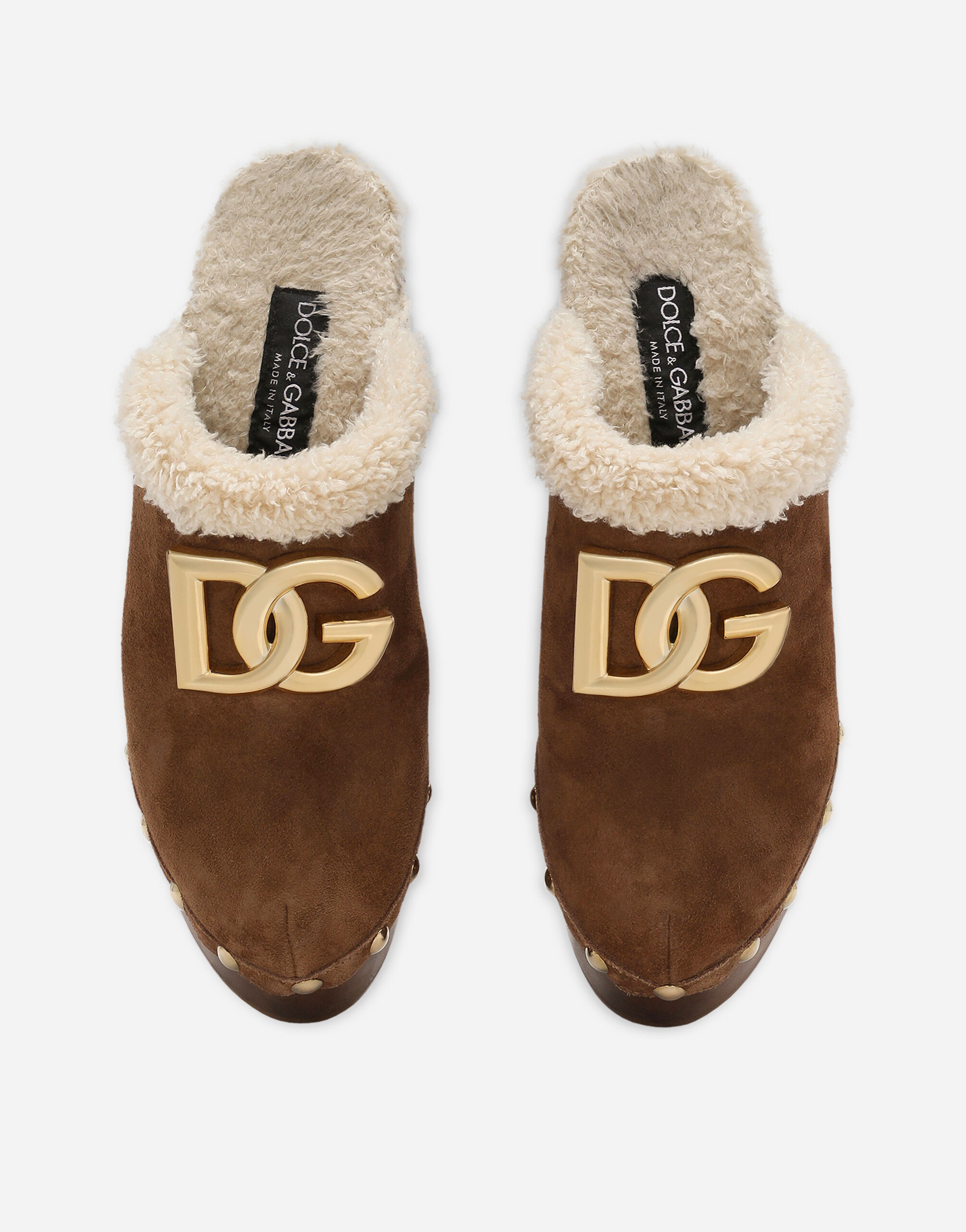 Faux fur clogs top