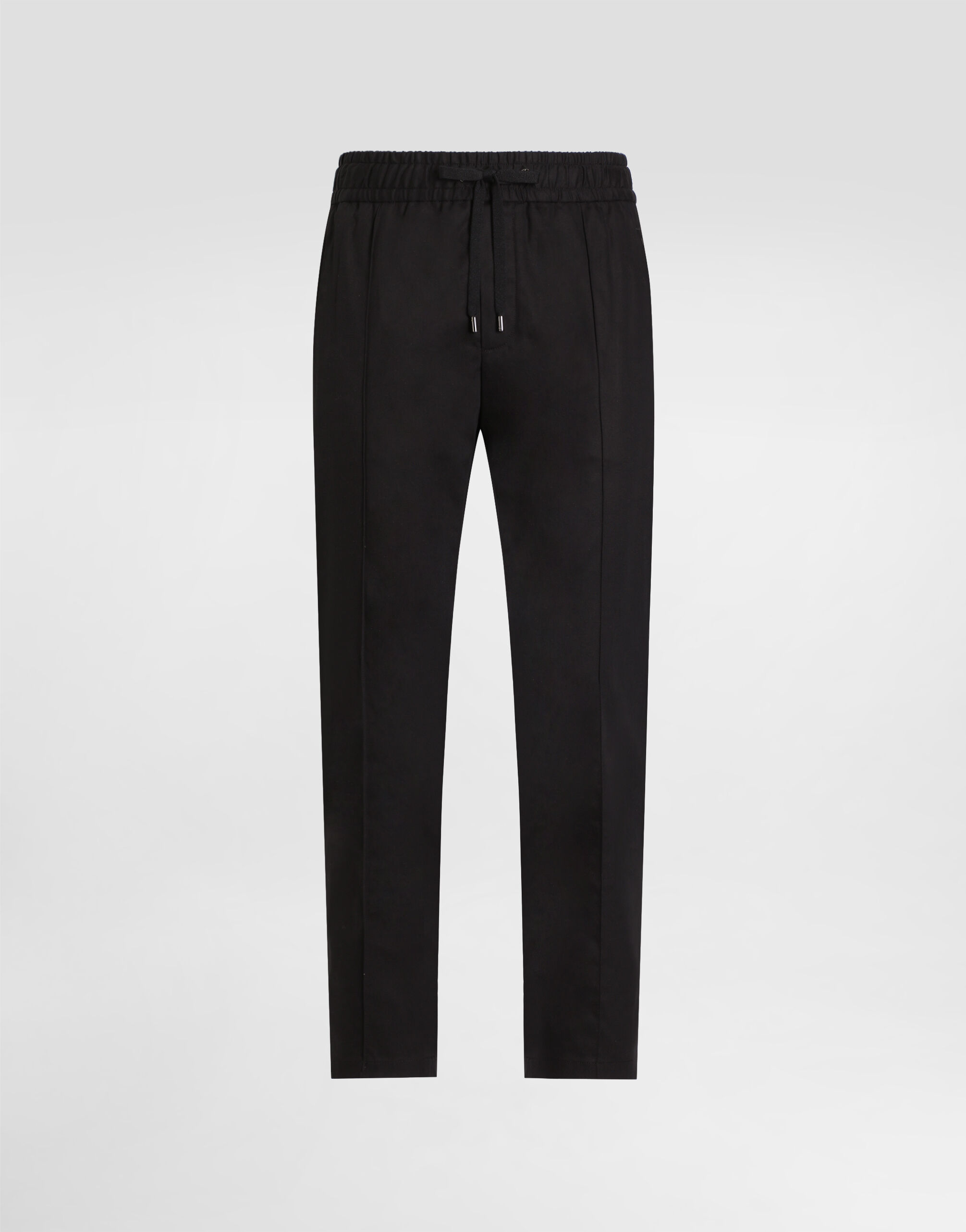 ブラックのメンズ コットンギャバジン ジョギングパンツ