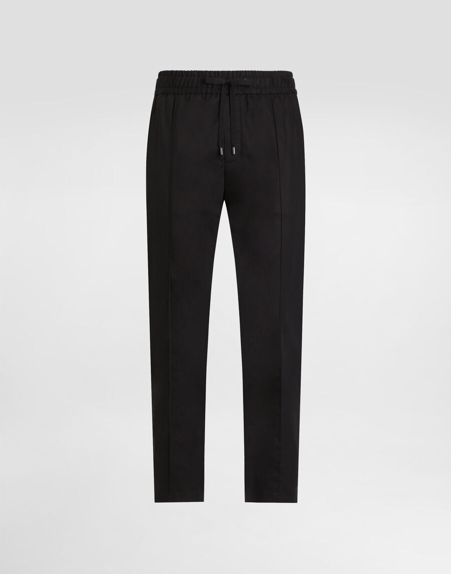 Cotton gabardine jogging trousers