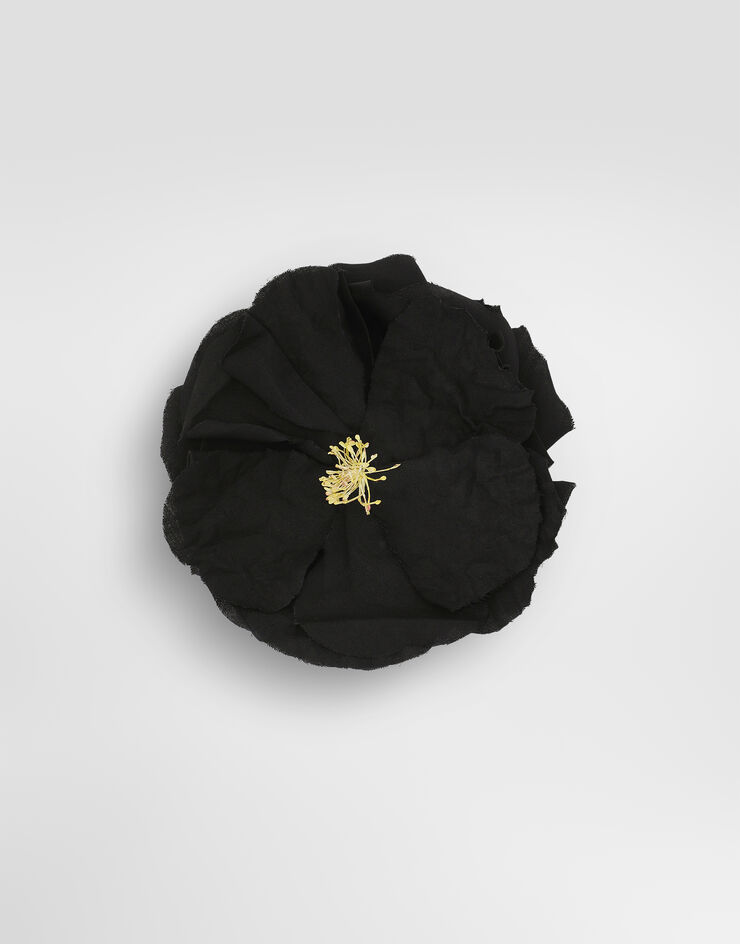 Dolce & Gabbana Floral cotton brooch Black GY008AGH865
