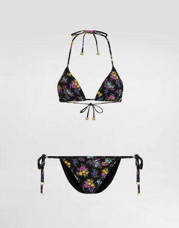 Dolce & Gabbana Small floral-print triangle bikini Multicolor O8A02JON0DQ