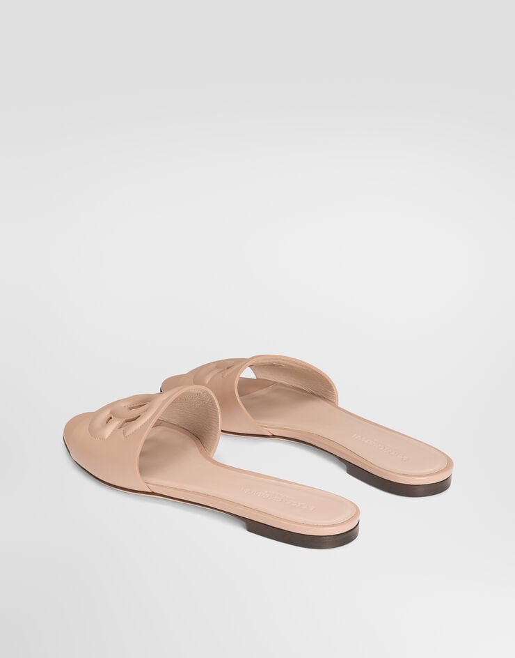 Dolce & Gabbana Calfskin slides with DG logo Dolce & Gabbana Calfskin slides with DG logo Pale Pink CQ0436AY329
