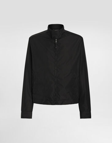 Dolce & Gabbana 태그 장식 하이넥 테크니컬 패브릭 재킷 블랙 G9BISTFUS21