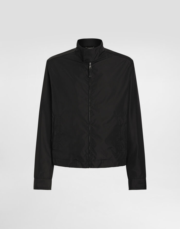 Dolce & Gabbana 태그 장식 하이넥 테크니컬 패브릭 재킷 블랙 G9BISTFUS21