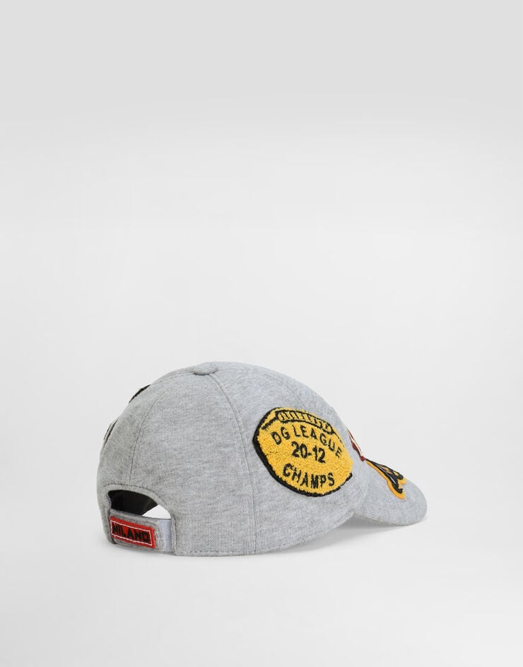 Dolce & Gabbana Fleece baseball hat with mixed patches Grey LB4H80G7P1H