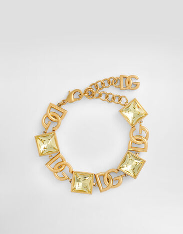 Dolce & Gabbana Armband mit DG-Logo und Strass Gold WBR2H1W1111